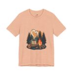 Love means Coffee at campsite illustration T-Shirt